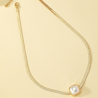 Snake Bone Pearl Necklace