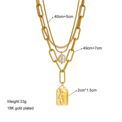 Portrait Chain Choker Necklace