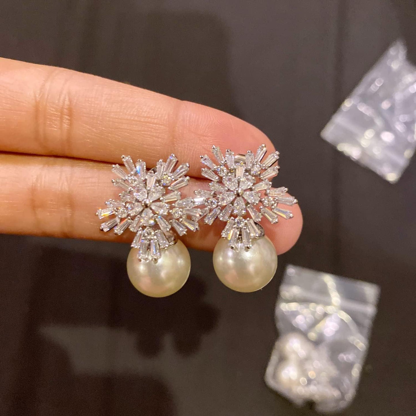 Crystal Pearl Earrings