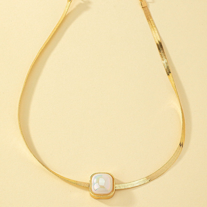 Snake Bone Pearl Necklace
